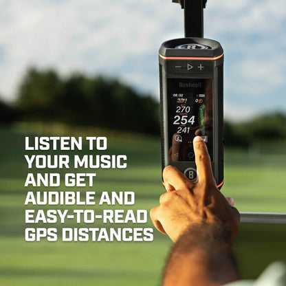 Bushnell Golf Wingman HD GPS Speaker with 3.5" Color Touchscreen, 360° Premium Audio, Visual & Audible Distances, Hazard & GreenView, Magnetic Cart Mount